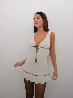For Love and Lemons Jade Knit Mini Dress & Cardigan Set - S